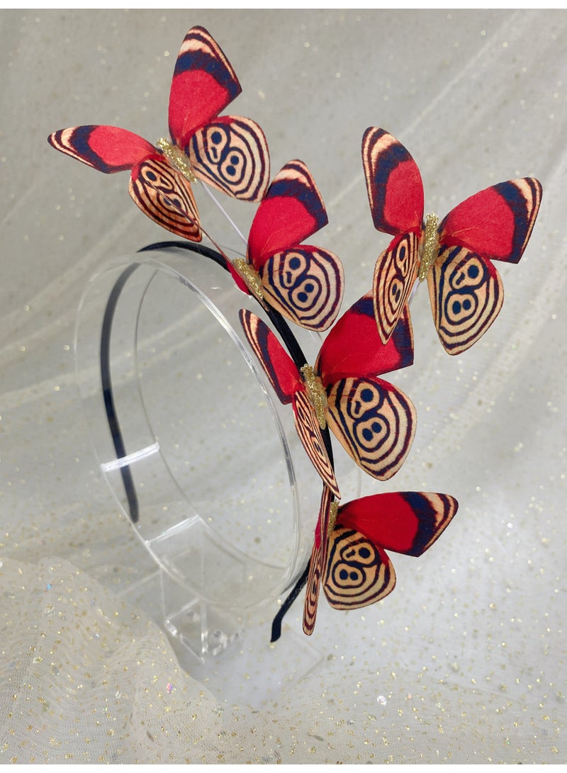 NAME Fabric colorful butterfly galvanized iron headband for teens and woman hair decoration - Image 3